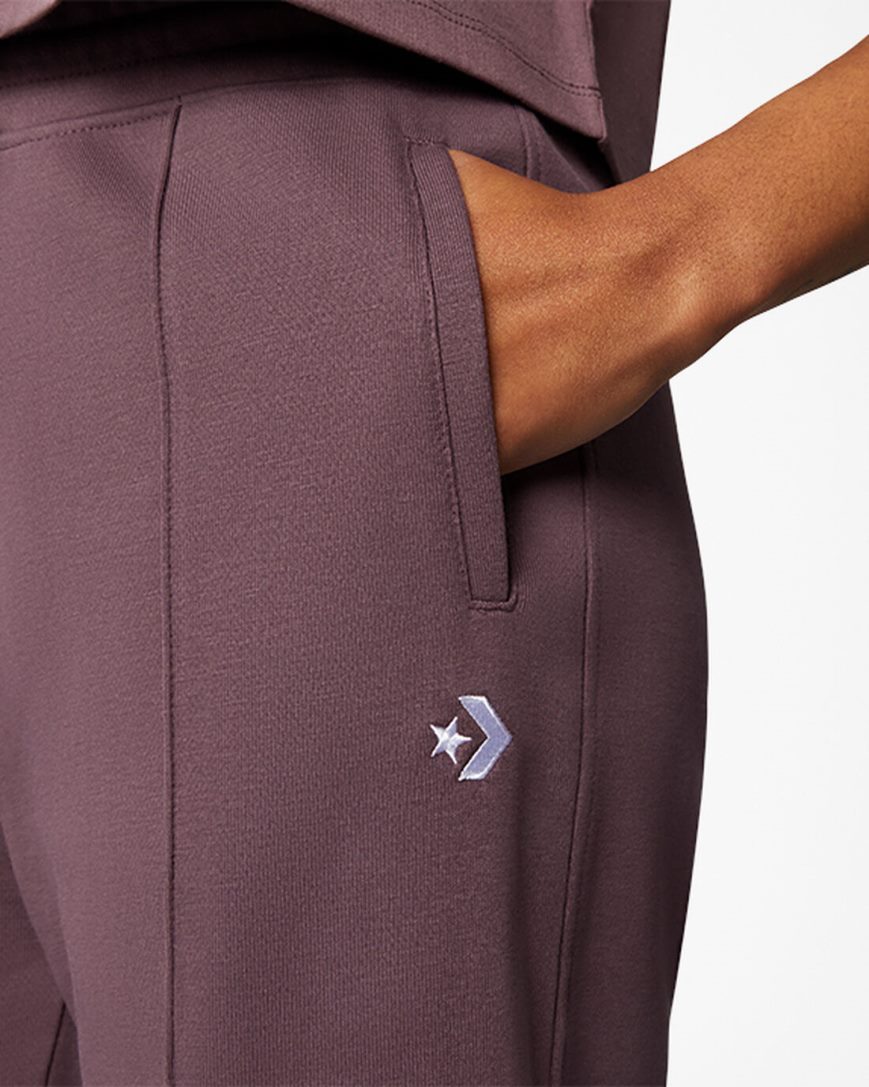 Women's Converse Wide Leg Knit Pants Purple | AU 09C16H